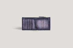 Long Zipper Card Holder Grey