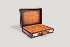 Watch Collector Case Combination Lock - Master Edition Parchment Patina Light Tan