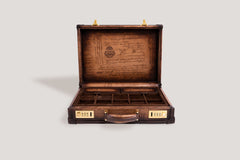 Watch Collector Case Combination Lock - Master Edition Parchment Patina Java Brown