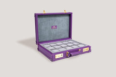 Watch Collector Case Combination Lock - Saffiano Purple for 10 or 15 Watches