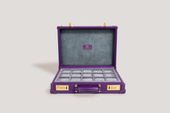 Watch Collector Case Combination Lock - Saffiano Purple for 10 or 15 Watches