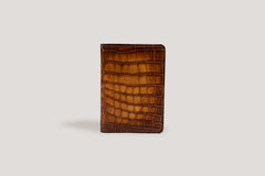 Crocodile Card Holder Honey Brown