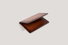 Crocodile Card Holder Honey Brown