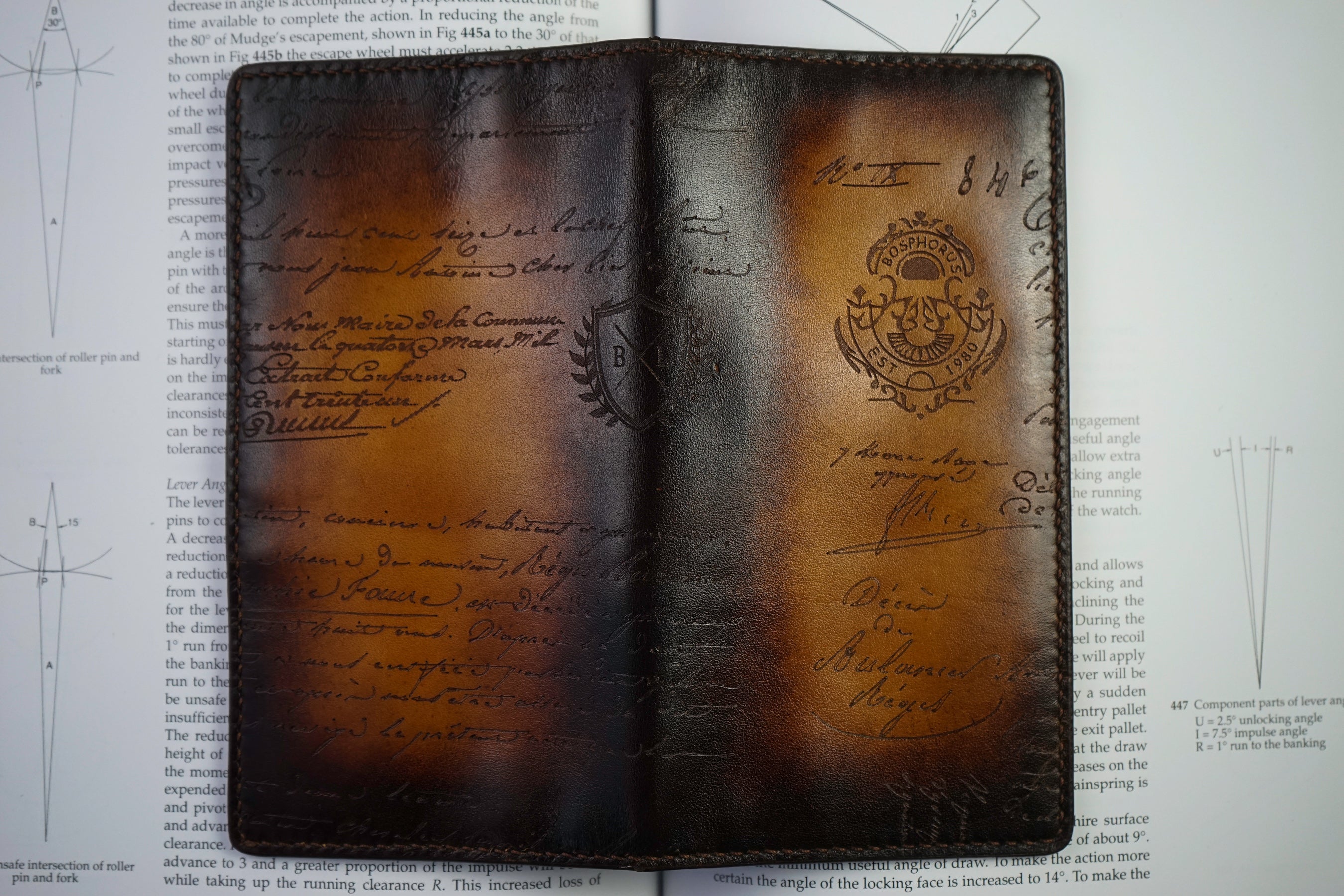 Leather Scripto Patina Light Tan Long Wallet (2614825975893)