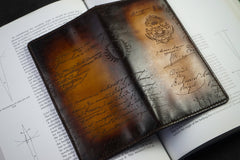 Leather Scripto Patina Light Tan Long Wallet (2614825975893)