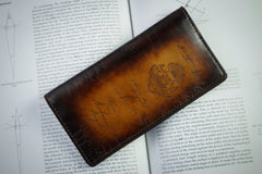 Leather Scripto Patina Light Tan Long Wallet (2614825975893)