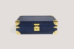 Petra Watch Case for Eight Watches Alligator Dark Blue