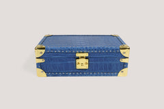 Petra Watch Case for Eight Watches Alligator Blue