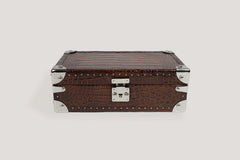 Petra Watch Case for Eight Watches Alligator Brown