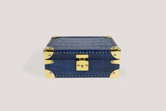 Petra Watch Case for Six Watches Alligator Blue