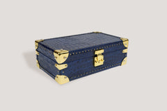 Petra Watch Case for Eight Watches Alligator Dark Blue
