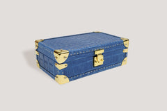 Petra Watch Case for Eight Watches Alligator Blue