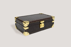 Petra Watch Case for Eight Watches Alligator Dark Brown