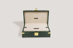 Petra Watch Case for Eight Watches Alligator Dark Green