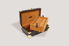 Petra Watch Case for Eight Watches Crocodile Hand Painted Brown