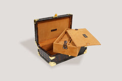 Petra Watch Case for Eight Watches Crocodile Hand Painted Brown