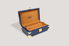 Petra Watch Case for Eight Watches Alligator Dark Blue