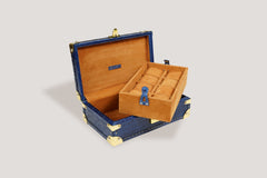 Petra Watch Case for Eight Watches Alligator Dark Blue
