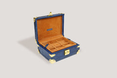 Petra Watch Case for Six Watches Alligator Blue