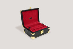 Petra Watch Case for Six Watches Alligator Black
