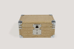 Petra Watch Case for Eight Watches Alligator Light Cream