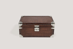 Petra Watch Case for Eight Watches Alligator Brown
