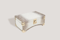 Petra Watch Case Oval Shape for Eight Watches Himalayan Crocodile
