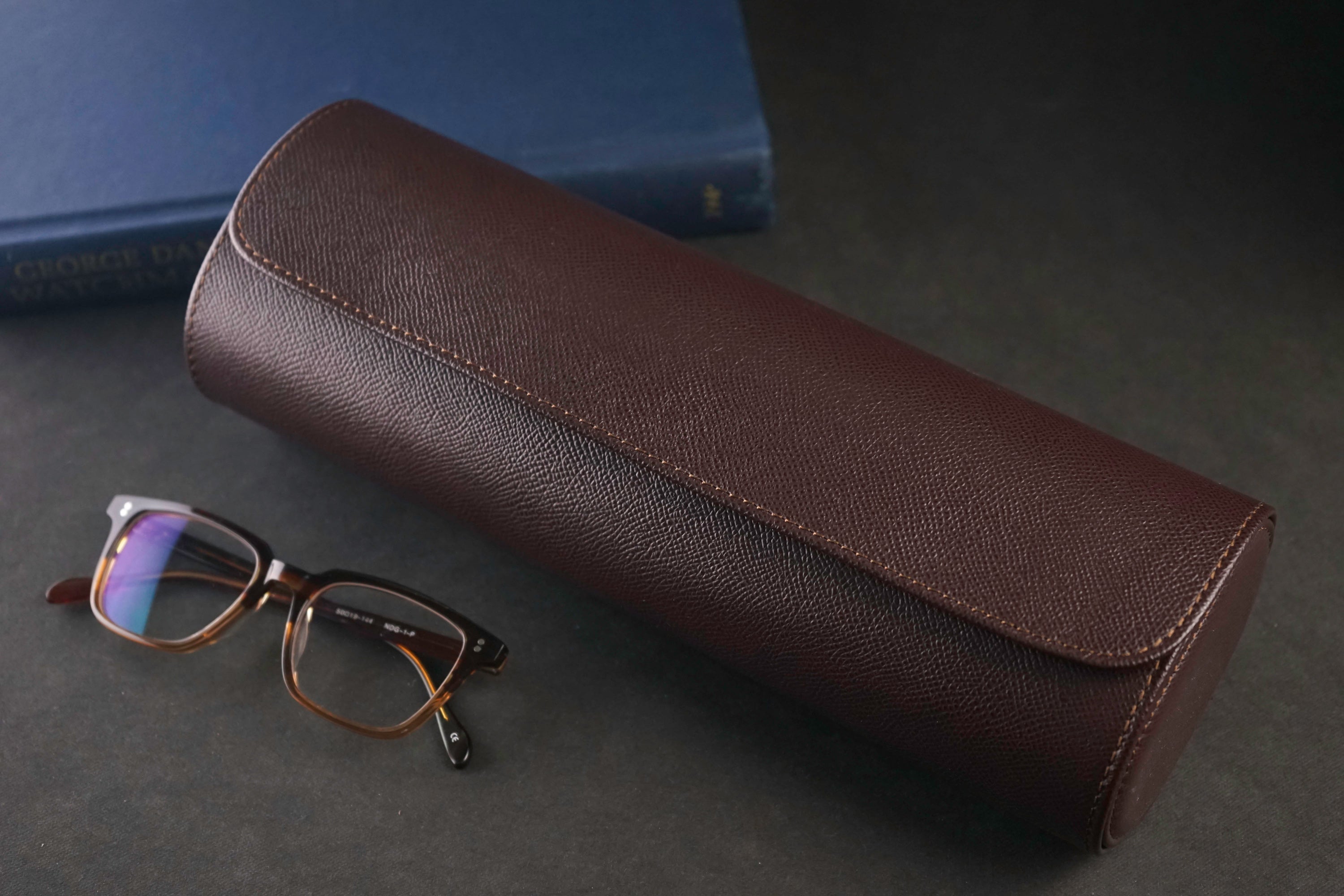 Galata Watch Roll - Saffiano Dark Brown (2558034477141)