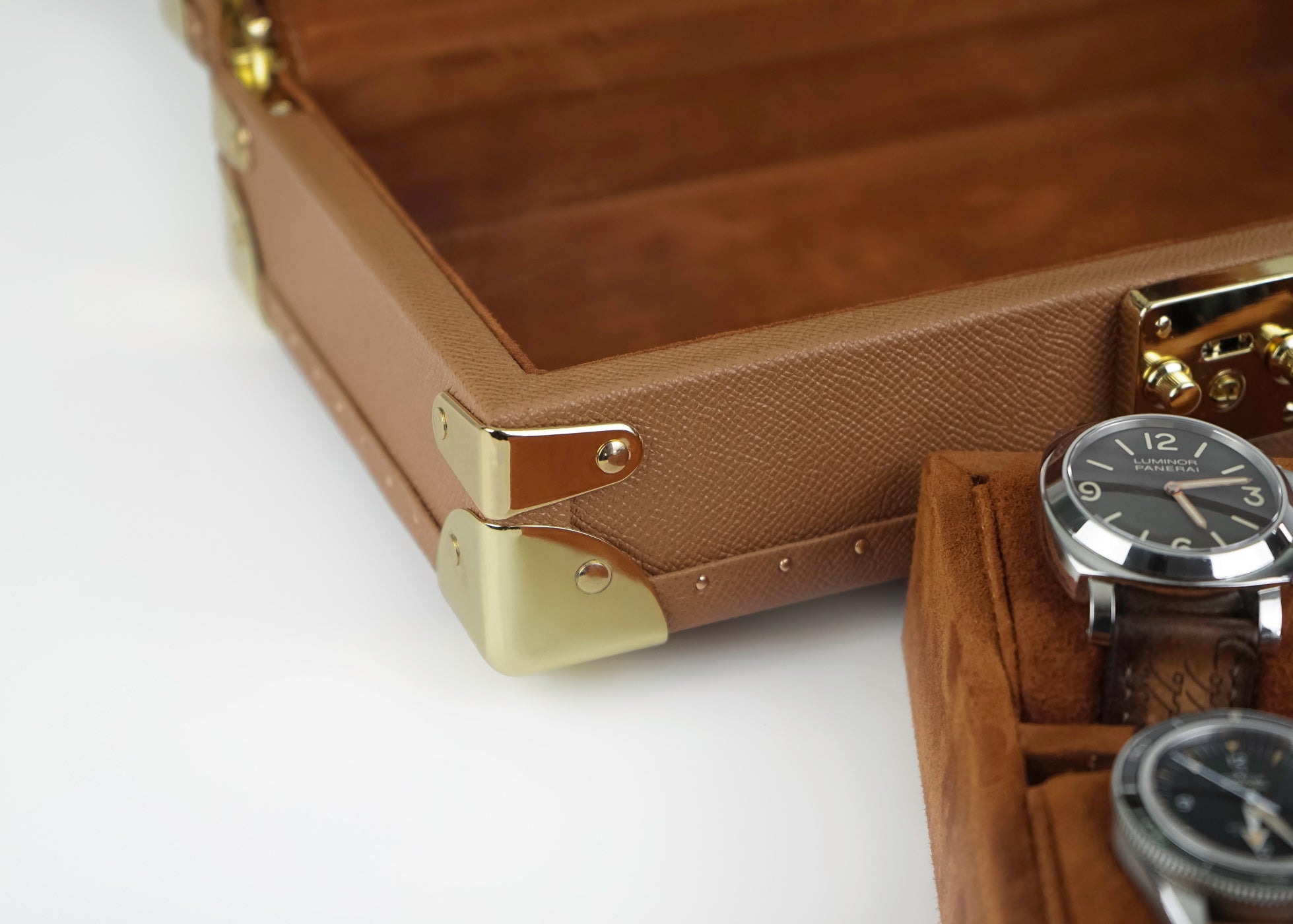Petra Watch Case for 8 Watches - Saffiano Camel