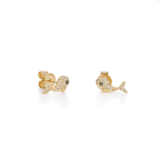 CRM Diamond Whale Stud Earrings