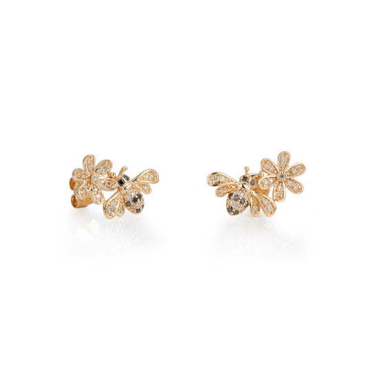 CRM Diamond Honeybee Stud Earrings
