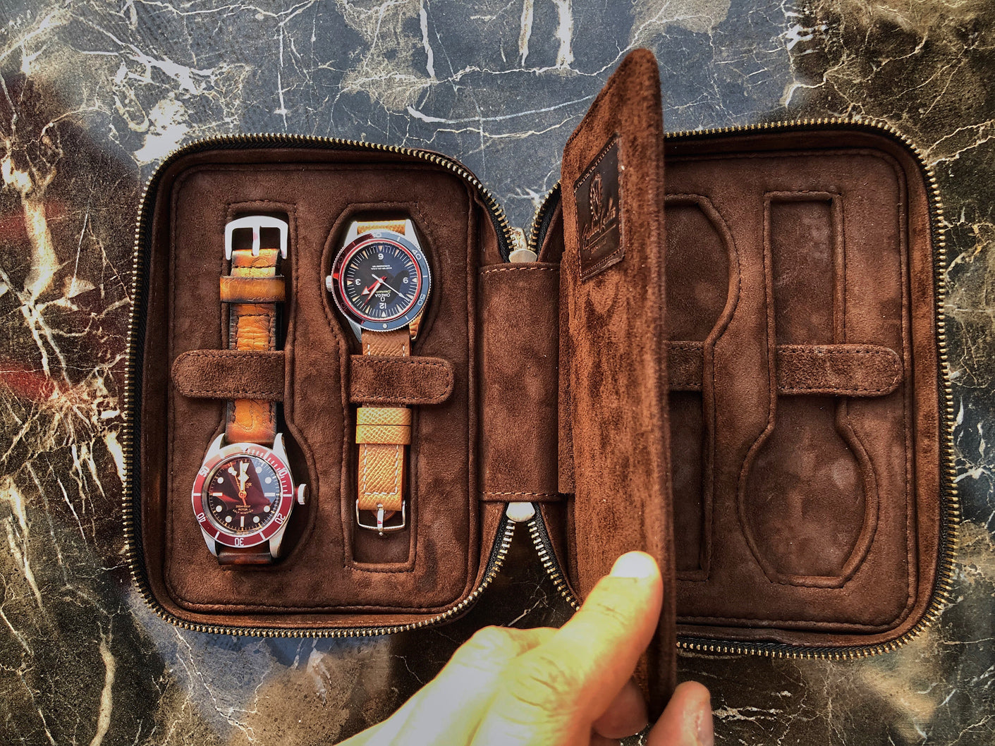 Patina CP Brown Zipper Watch Case