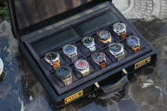 Watch Collector Case Combination Lock - Saffiano Black