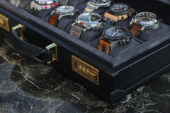 Watch Collector Case Combination Lock - Saffiano Black