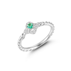 CRM Emerald Clover Diamond Ring