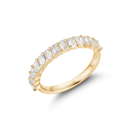 CRM 10 Pointer Emerald Cut Diamond Semi-Eternity Band