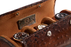Galata Ostrich Patina Brown Watch Roll