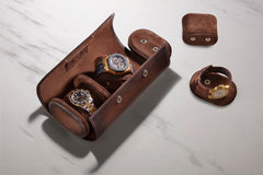 Galata Saffiano Patina Brown Watch Roll