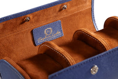 Galata Saffiano Navy Blue Watch Roll