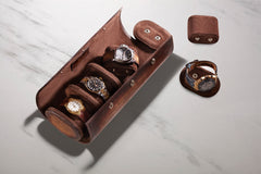 Galata Parchment Patina Java Brown Watch Roll