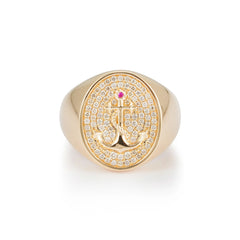 CRM Mariner's Diamond Signet Ring