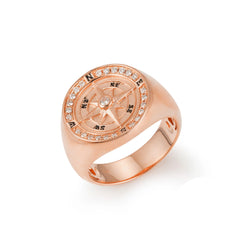 CRM Navigator Diamond Signet Ring