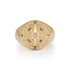 CRM Navigator Diamond Signet Ring