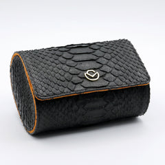 CRM Python Leather Double Watch Roll [Black-Orange]