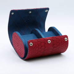 CRM Python Leather Double Watch Roll [Red-Blue]