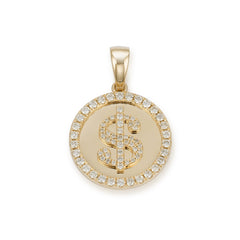 CRM Diamond Dollar Coin Pendant