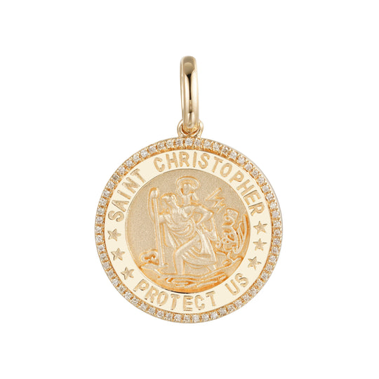 CRM Saint Christopher's Protection Diamond Pendant