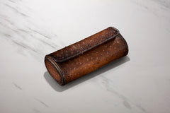 Galata Ostrich Patina Brown Watch Roll