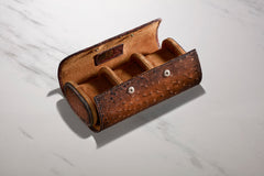 Galata Ostrich Patina Brown Watch Roll